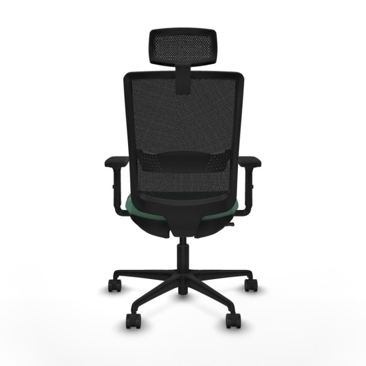 Haches traslack malla negra bali verde esmeralda brazos 2D base nailon cabecero malla 2D ruedas 65mm nailon