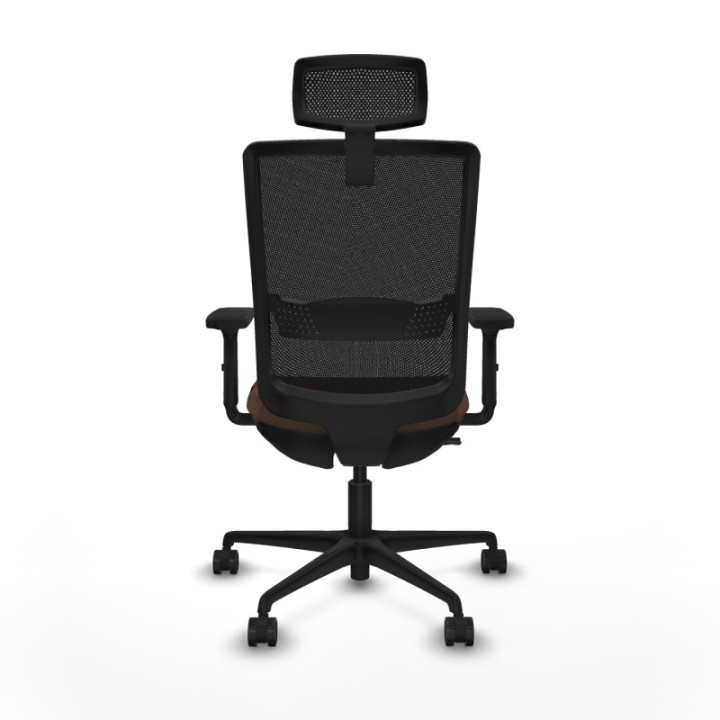 Haches traslack malla negra bali marrón oscuro brazos 2D base nailon cabecero malla 2D ruedas 65mm nailon