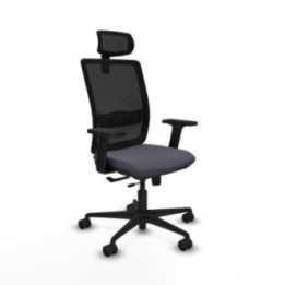 Haches traslack malla negra bali gris oscuro brazos 2D base nailon cabecero malla 2D ruedas 65mm nailon