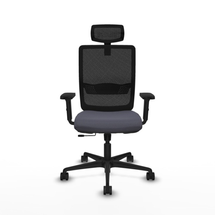 Haches traslack malla negra bali gris oscuro brazos 2D base nailon cabecero malla 2D ruedas 65mm nailon