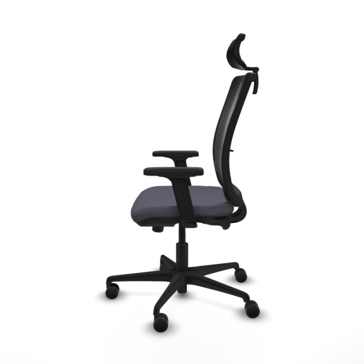 Haches traslack malla negra bali gris oscuro brazos 2D base nailon cabecero malla 2D ruedas 65mm nailon