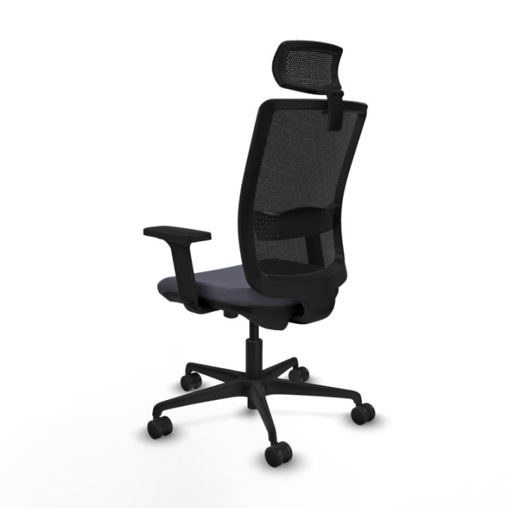 Haches traslack malla negra bali gris oscuro brazos 2D base nailon cabecero malla 2D ruedas 65mm nailon