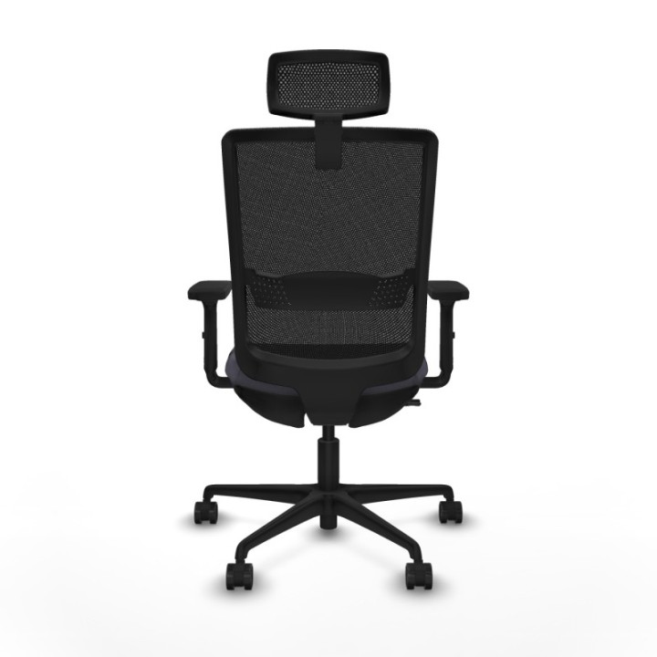 Haches traslack malla negra bali gris oscuro brazos 2D base nailon cabecero malla 2D ruedas 65mm nailon