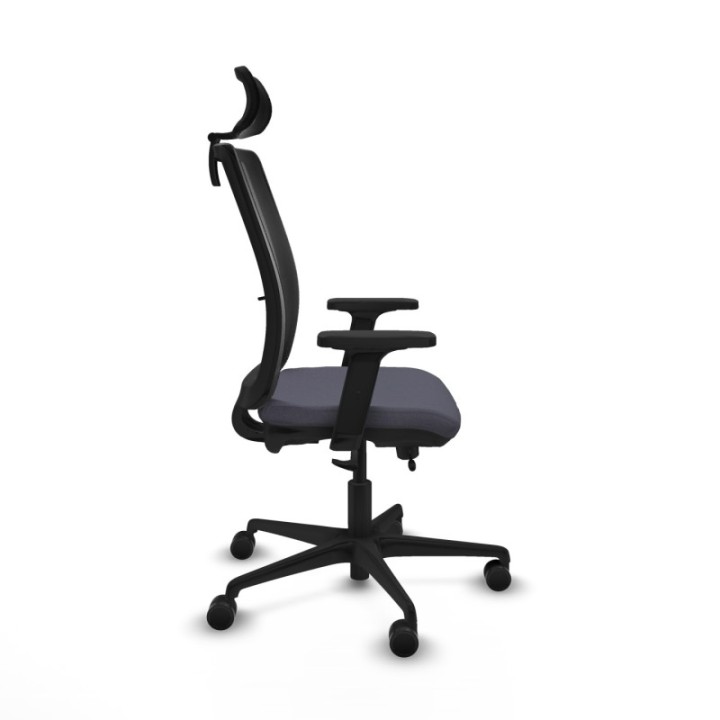 Haches traslack malla negra bali gris oscuro brazos 2D base nailon cabecero malla 2D ruedas 65mm nailon