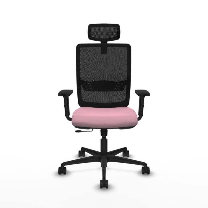 Haches traslack malla negra bali rosa brazos 2D base nailon cabecero malla 2D ruedas 65mm nailon