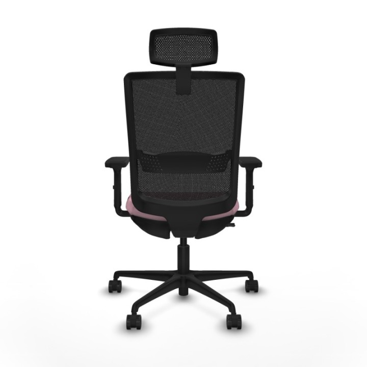 Haches traslack malla negra bali rosa brazos 2D base nailon cabecero malla 2D ruedas 65mm nailon