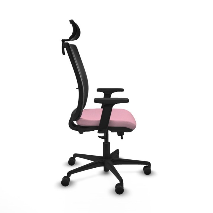 Haches traslack malla negra bali rosa brazos 2D base nailon cabecero malla 2D ruedas 65mm nailon