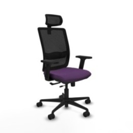 Haches traslack malla negra bali morado brazos 2D base nailon cabecero malla 2D ruedas 65mm nailon