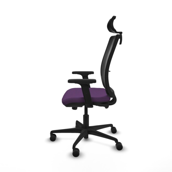 Haches traslack malla negra bali morado brazos 2D base nailon cabecero malla 2D ruedas 65mm nailon