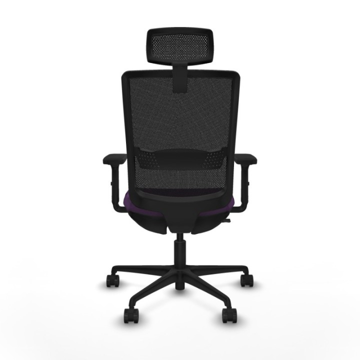 Haches traslack malla negra bali morado brazos 2D base nailon cabecero malla 2D ruedas 65mm nailon