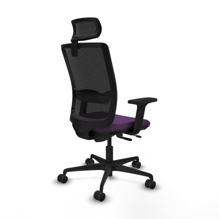 Haches traslack malla negra bali morado brazos 2D base nailon cabecero malla 2D ruedas 65mm nailon