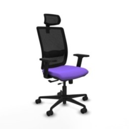 Haches traslack malla negra bali lila brazos 2D base nailon cabecero malla 2D ruedas 65mm nailon