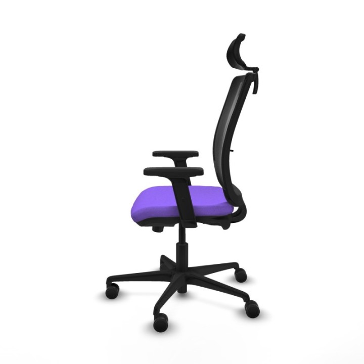 Haches traslack malla negra bali lila brazos 2D base nailon cabecero malla 2D ruedas 65mm nailon