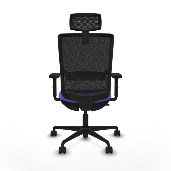 Haches traslack malla negra bali lila brazos 2D base nailon cabecero malla 2D ruedas 65mm nailon