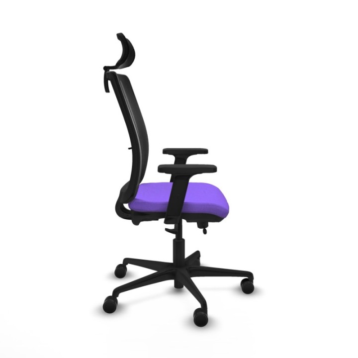 Haches traslack malla negra bali lila brazos 2D base nailon cabecero malla 2D ruedas 65mm nailon