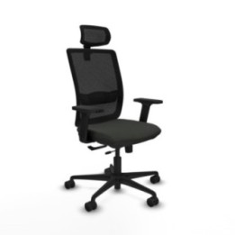 Haches traslack malla negra bali negro brazos 2D base nailon cabecero malla 2D ruedas 65mm nailon