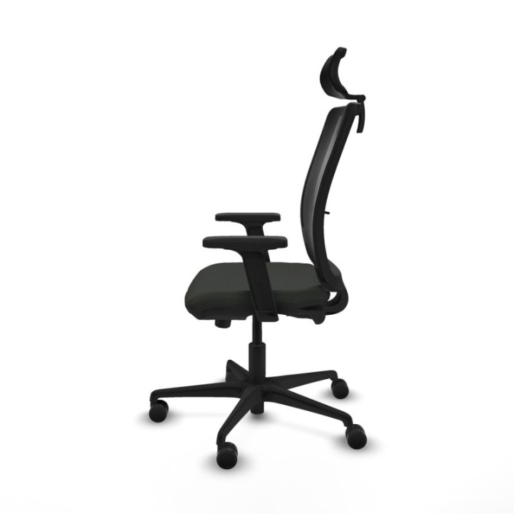 Haches traslack malla negra bali negro brazos 2D base nailon cabecero malla 2D ruedas 65mm nailon