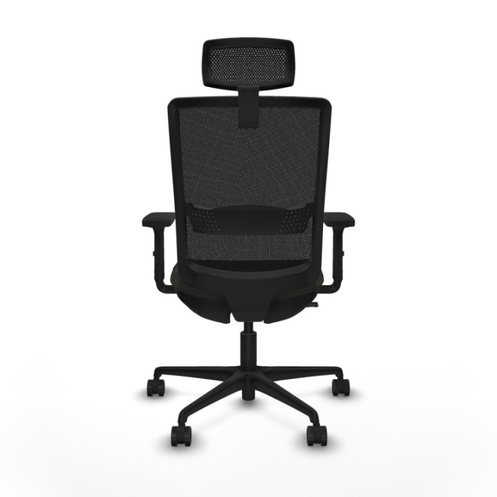 Haches traslack malla negra bali negro brazos 2D base nailon cabecero malla 2D ruedas 65mm nailon