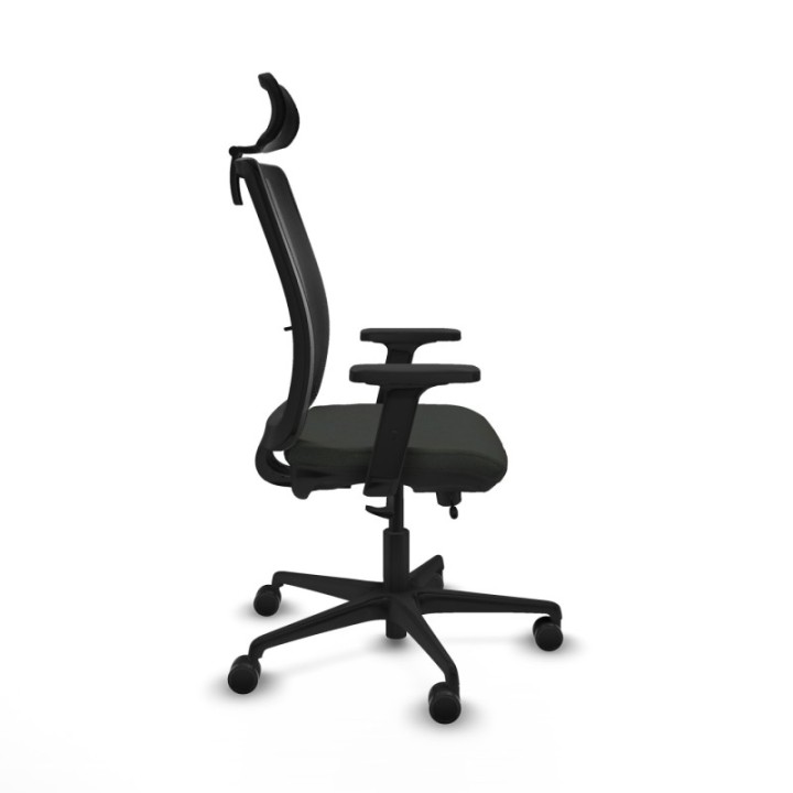 Haches traslack malla negra bali negro brazos 2D base nailon cabecero malla 2D ruedas 65mm nailon