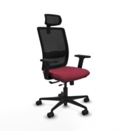 Haches traslack malla negra bali granate brazos 2D base nailon cabecero malla 2D ruedas 65mm nailon