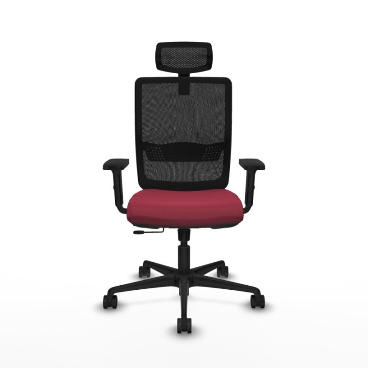 Haches traslack malla negra bali granate brazos 2D base nailon cabecero malla 2D ruedas 65mm nailon