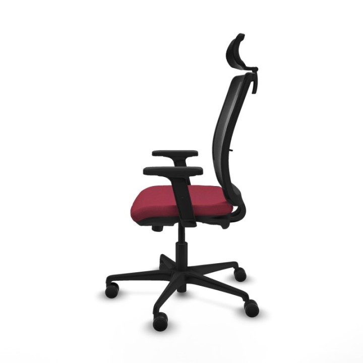 Haches traslack malla negra bali granate brazos 2D base nailon cabecero malla 2D ruedas 65mm nailon