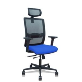 Silla Haches traslack malla negra asiento bali azul brazos 2D ruedas 65mm cabecero regulable