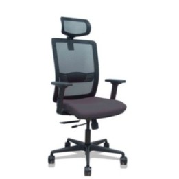 Silla Haches traslack malla negra asiento bali gris oscuro brazos 2D ruedas 65mm cabecero regulable