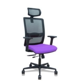 Silla Haches traslack malla negra asiento bali lila brazos 2D ruedas 65mm cabecero regulable