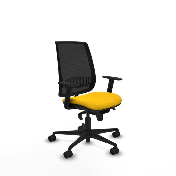 Alares sincro malla negra bali amarillo brazos 1D base nailon  ruedas 65 mm nailon