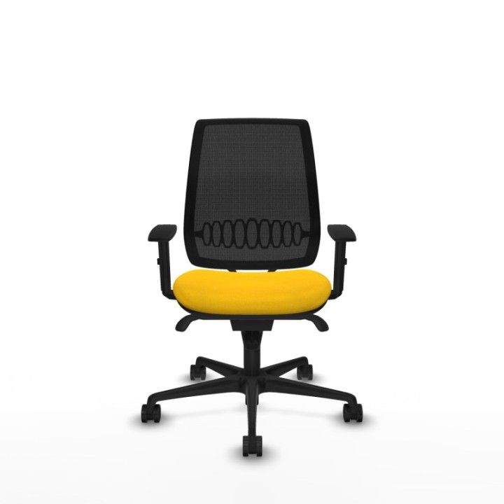 Alares sincro malla negra bali amarillo brazos 1D base nailon  ruedas 65 mm nailon