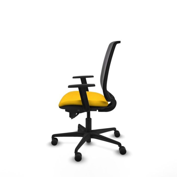 Alares sincro malla negra bali amarillo brazos 1D base nailon  ruedas 65 mm nailon