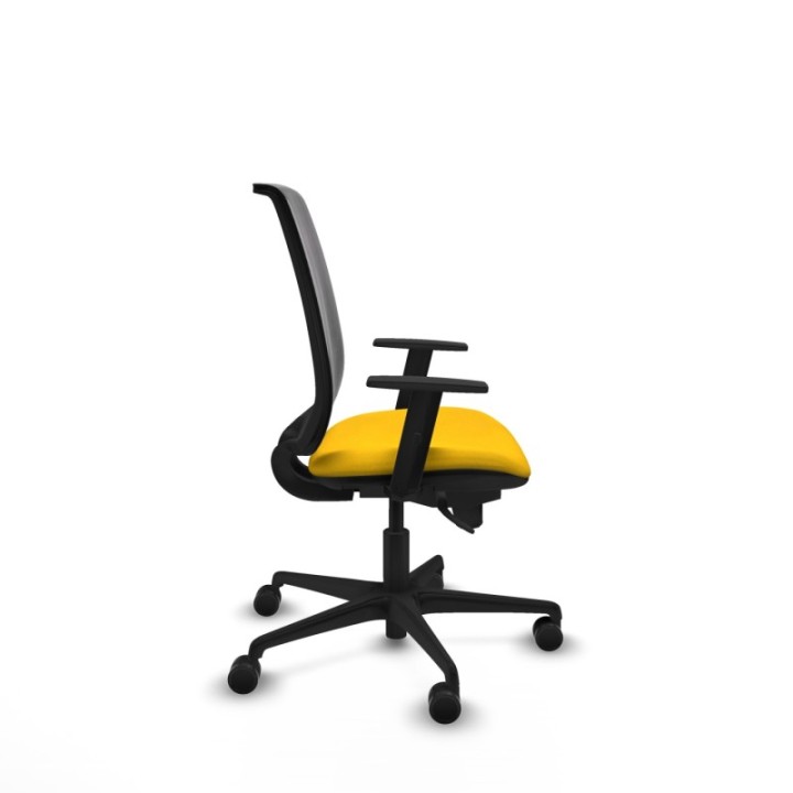 Alares sincro malla negra bali amarillo brazos 1D base nailon  ruedas 65 mm nailon