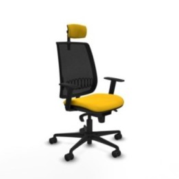 Alares sincro malla negra bali amarillo brazos 1D base nailon cabecero 2D ruedas 65 mm nailon