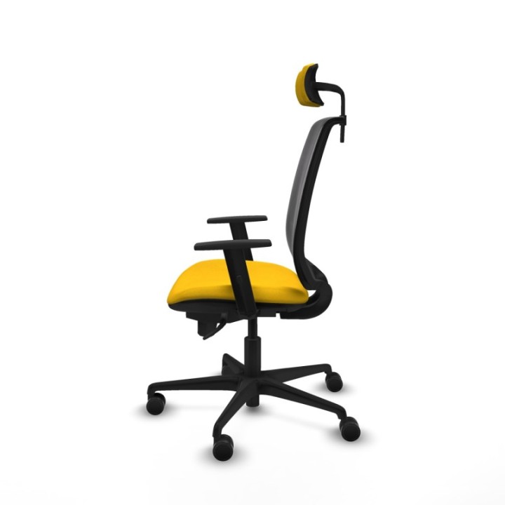 Alares sincro malla negra bali amarillo brazos 1D base nailon cabecero 2D ruedas 65 mm nailon