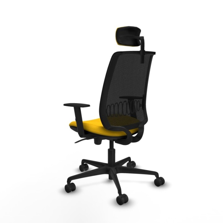 Alares sincro malla negra bali amarillo brazos 1D base nailon cabecero 2D ruedas 65 mm nailon