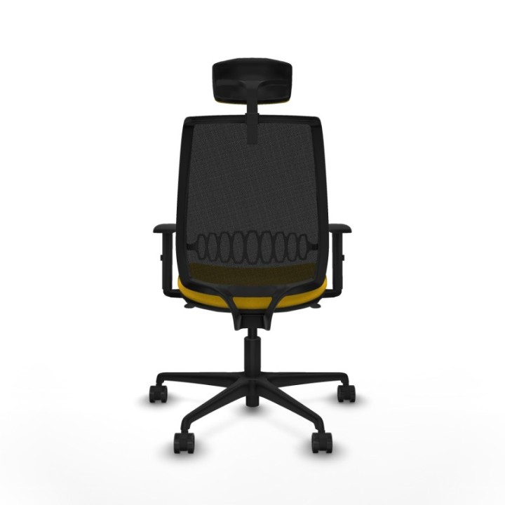 Alares sincro malla negra bali amarillo brazos 1D base nailon cabecero 2D ruedas 65 mm nailon