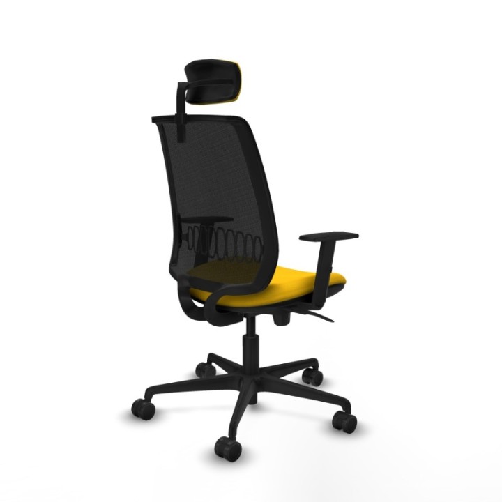 Alares sincro malla negra bali amarillo brazos 1D base nailon cabecero 2D ruedas 65 mm nailon