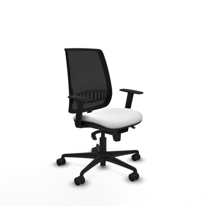 Alares sincro malla negra bali blanco brazos 1D base nailon  ruedas 65 mm nailon