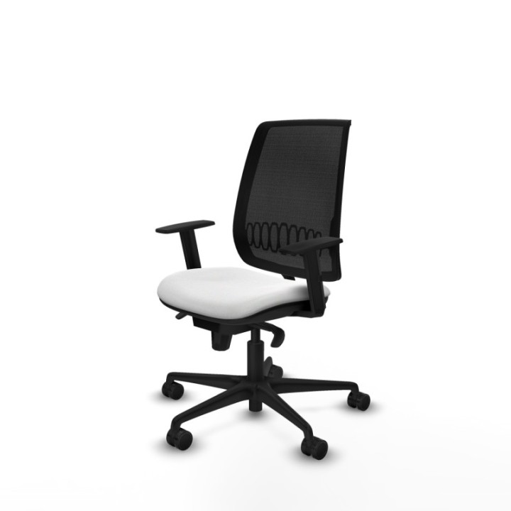 Alares sincro malla negra bali blanco brazos 1D base nailon  ruedas 65 mm nailon