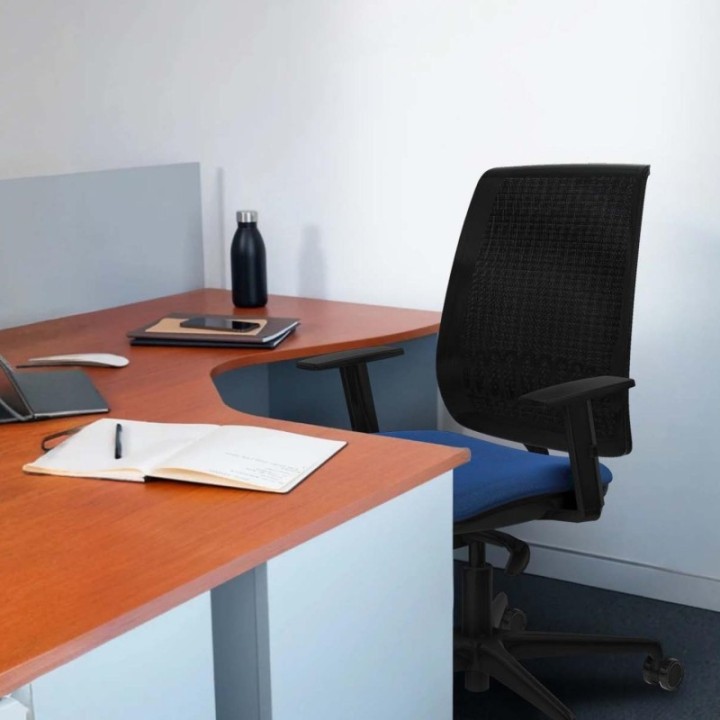 Alares sincro malla negra bali blanco brazos 1D base nailon  ruedas 65 mm nailon