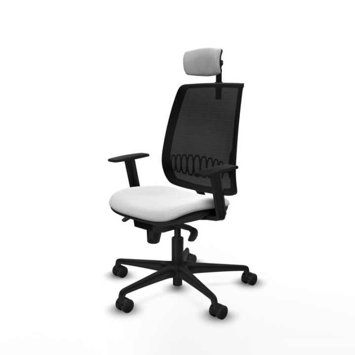 Alares sincro malla negra bali blanco brazos 1D base nailon cabecero 2D ruedas 65 mm nailon