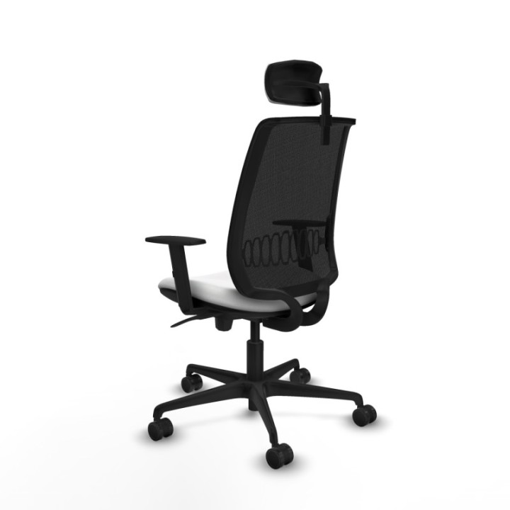 Alares sincro malla negra bali blanco brazos 1D base nailon cabecero 2D ruedas 65 mm nailon