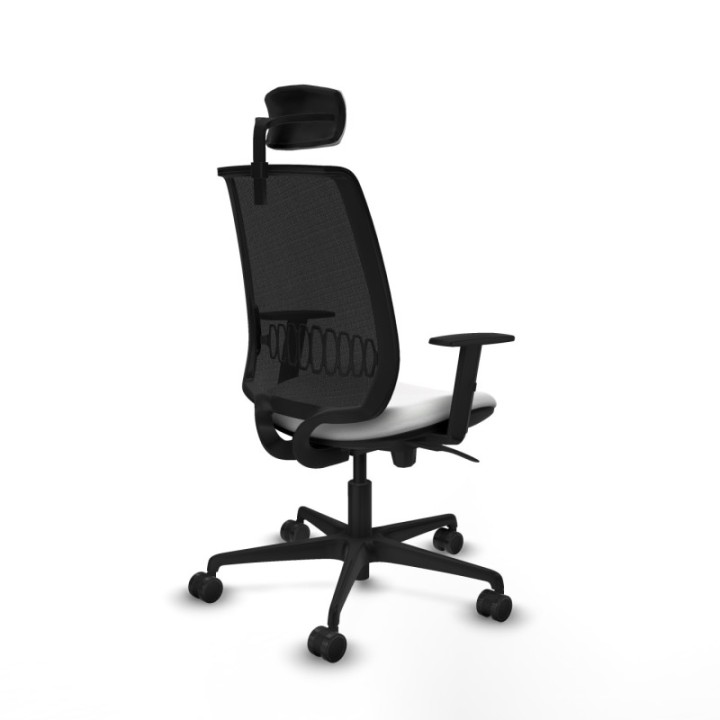 Alares sincro malla negra bali blanco brazos 1D base nailon cabecero 2D ruedas 65 mm nailon