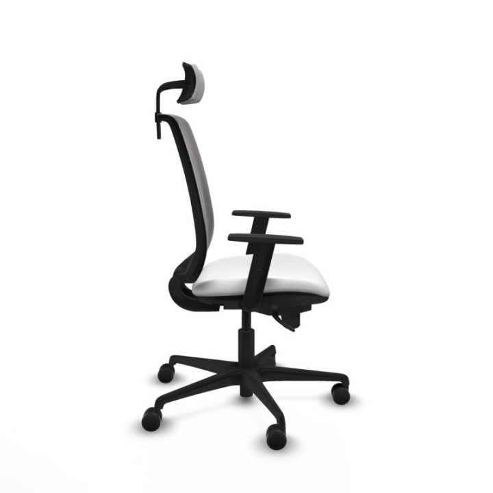 Alares sincro malla negra bali blanco brazos 1D base nailon cabecero 2D ruedas 65 mm nailon