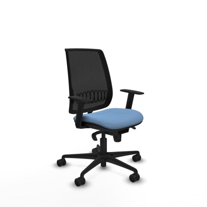 Alares sincro malla negra bali azul cielo brazos 1D base nailon  ruedas 65 mm nailon