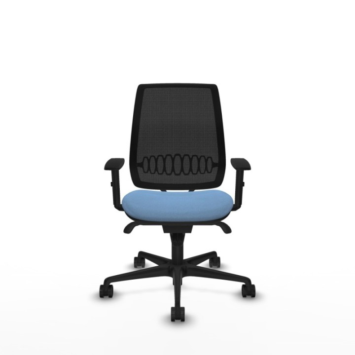 Alares sincro malla negra bali azul cielo brazos 1D base nailon  ruedas 65 mm nailon