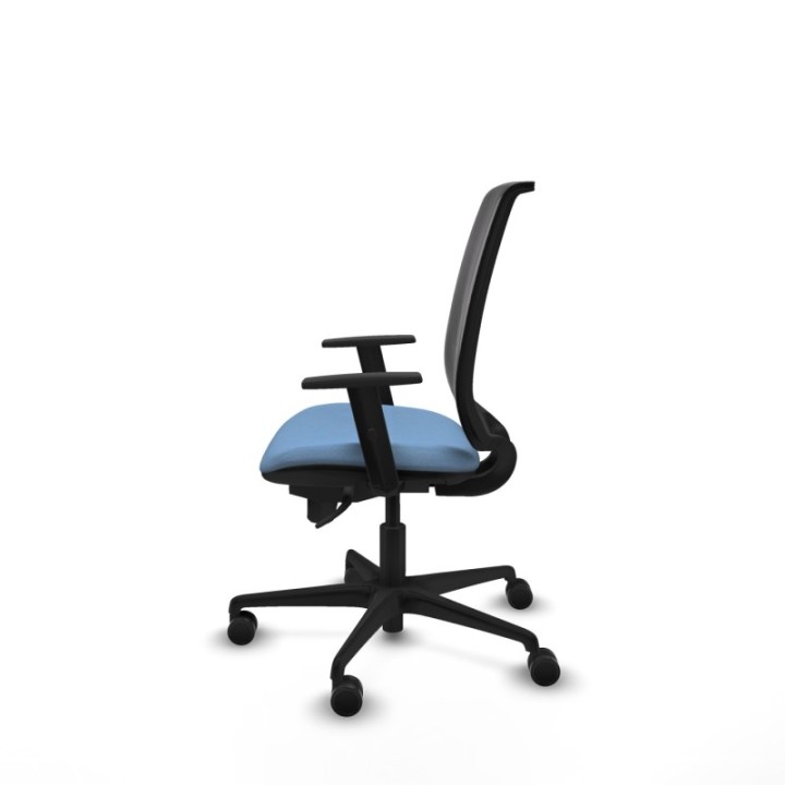 Alares sincro malla negra bali azul cielo brazos 1D base nailon  ruedas 65 mm nailon