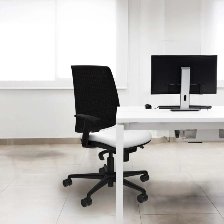 Alares sincro malla negra bali azul cielo brazos 1D base nailon  ruedas 65 mm nailon