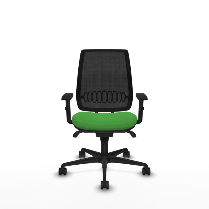 Alares sincro malla negra bali verde brazos 1D base nailon  ruedas 65 mm nailon